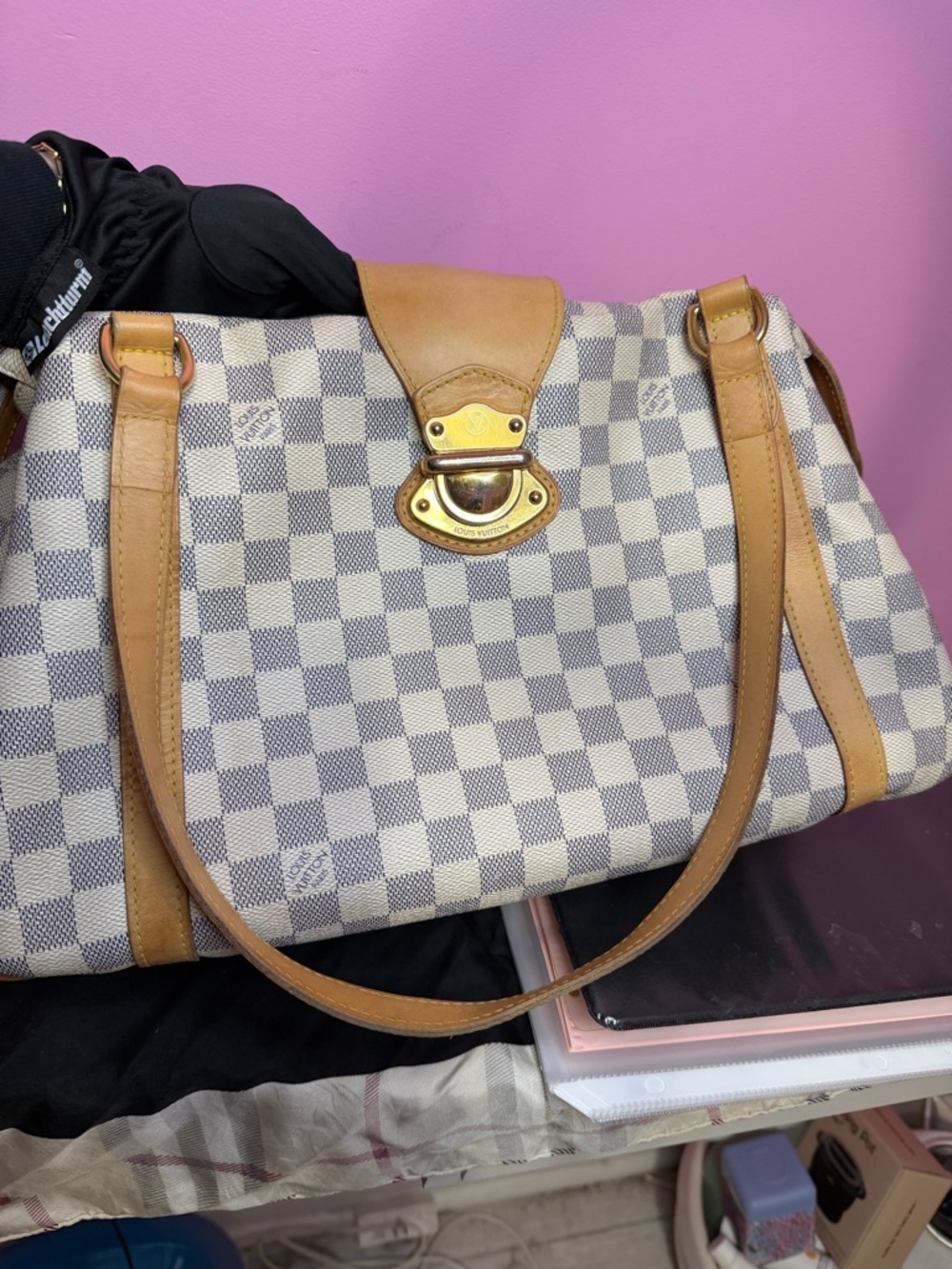 Louis Vuitton Damier Azur Canvas Stressa Shoulder Bag